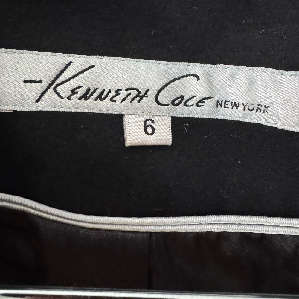 Kenneth Cole Black Trench Style Coat - Picture 3 of 3
